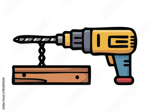 vector illustration of a drill