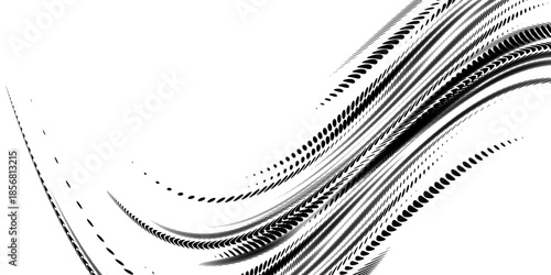 Wave halftone pattern. Halftone dots background. Vector