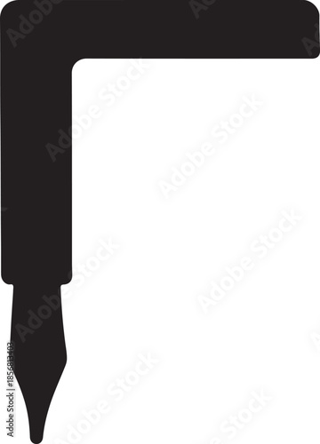 Black ink pen nib writing instrument