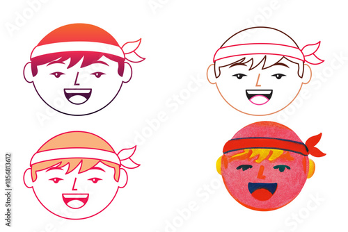 Happy Boy Wearing Red Bandana