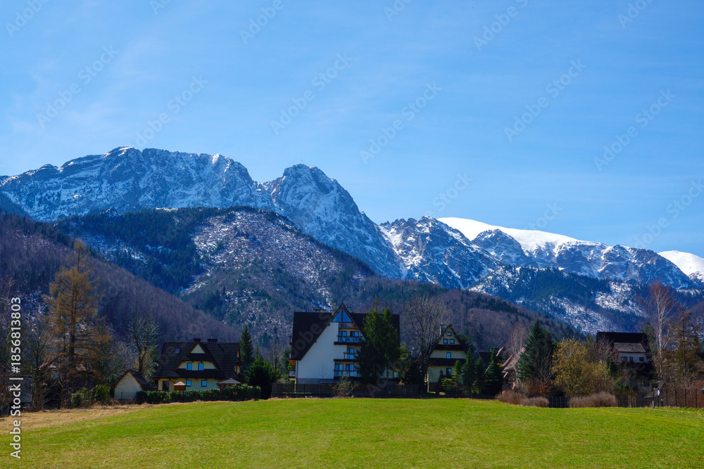 Fototapeta premium Traditional mountain houses in Zakopane. High Tatra Mountains, Poland