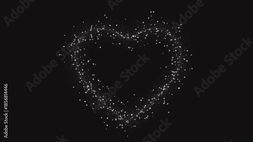 Sparkling heart particle animation with transparent background and seamless loop. Perfect for engagements, proposals, love announcements, romantic overlays and videos.