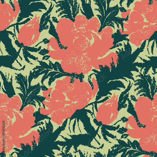 Seamless pattern  with flowers in doodle style. Vector illustration.