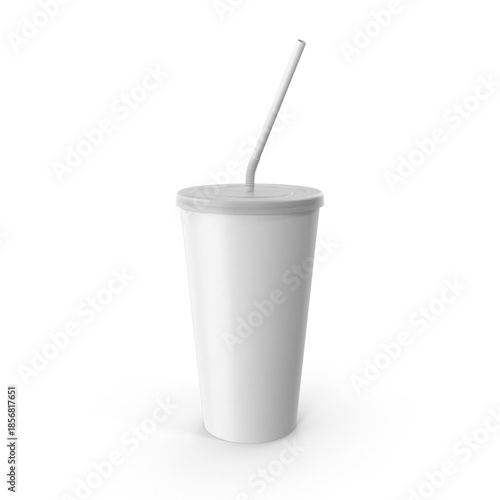 fast food drink cup with straw