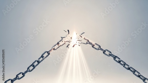 Chains breaking in sunlight