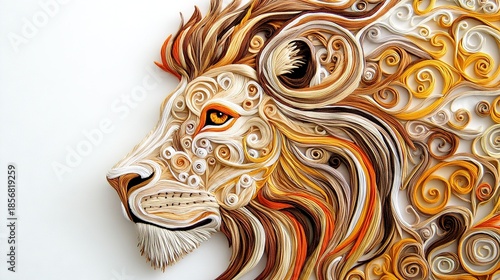 Majestic Quilled Lion Art - Intricate Paper Craft Design