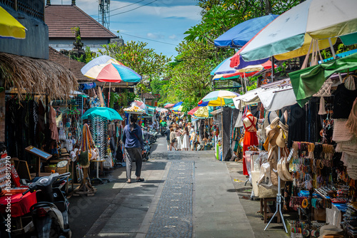 views of ubud market in bali, indonesia