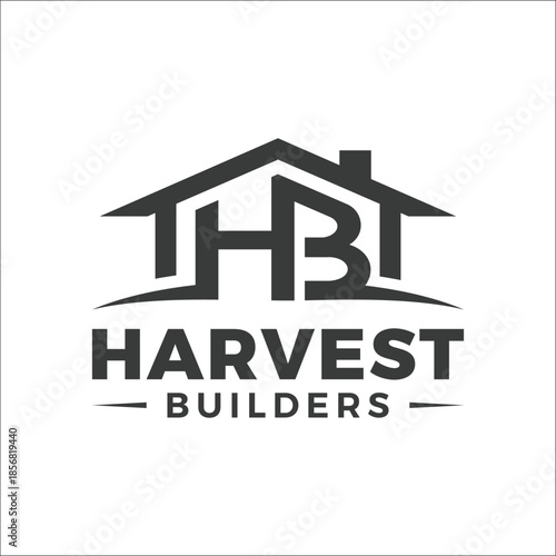A professional real estate company logo design featuring a modern house roof symbol and building icon as a business property illustration for a real estate construction concept