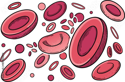 Human Blood Illustration. Blood Medical Concept Illustration. Red Blood Fluid Illustration. Blood Circulation Concept. Blood Health Medical Illustration. Blood Science Concept Artwork. Blood Biology