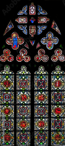 Stained-glass window in the old cathedral	