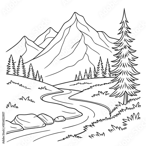 Mountain path in winter