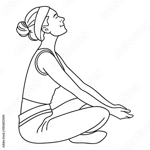 Woman practicing yoga pose