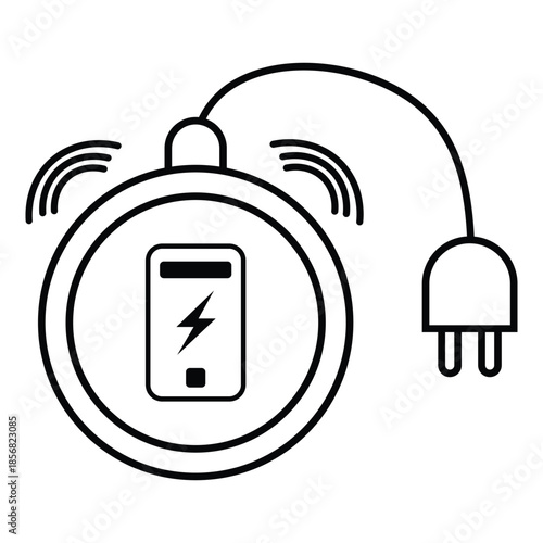 Fast charge symbol icon. Symbol of battery charge by wire. Battery charge simple outline signs. Vector illustration.