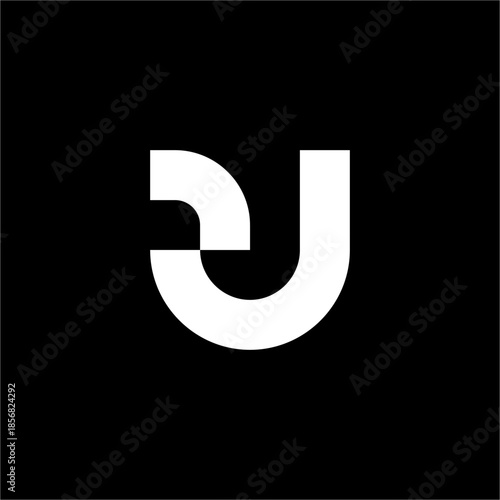 Bold RJ or JR  geometric logo. A futuristic choice for innovative construction, tech consulting, or private equity firms.