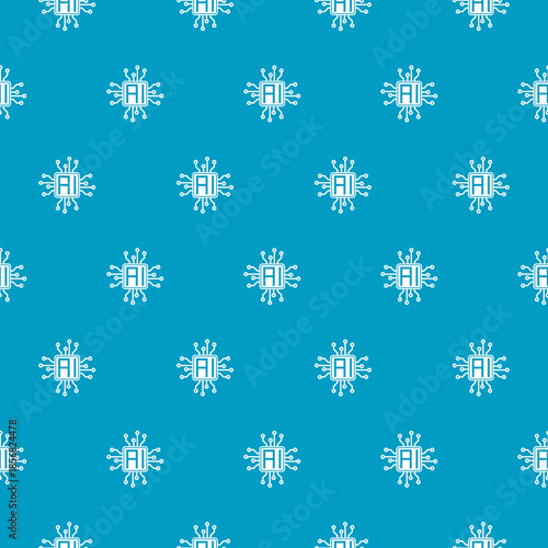 AI Processor seamless pattern isolated on color background