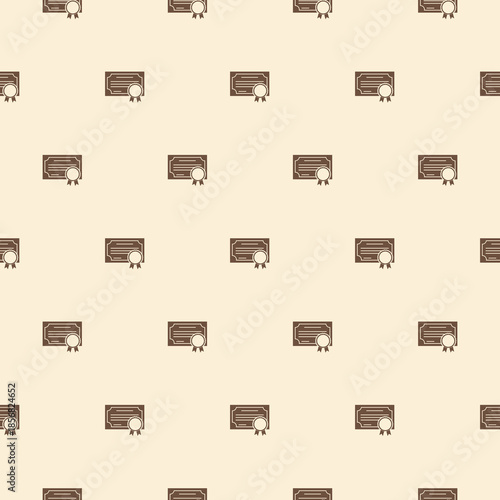 Certification document seamless pattern isolated on color background