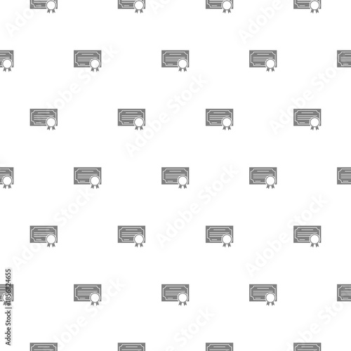 Certification document seamless pattern isolated on white background
