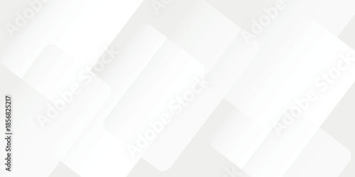 3D white geometric abstract background overlap layer on bright space with rounded rhomb effect decoration