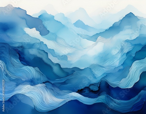 a serene watercolor gradient depicting layered blue hues perfect for backgrounds and artistic projects