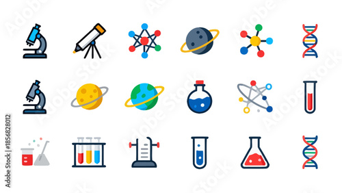Science and research icons