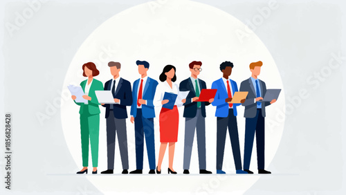 Business team with laptops and documents