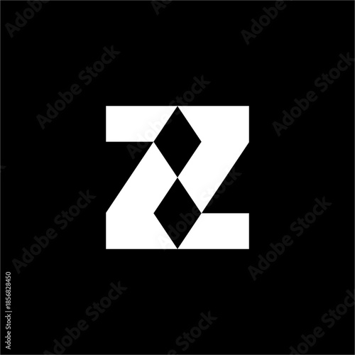 Sleek Abstract Z monogram with sharp geometric precision. Futuristic and elegant, perfect for modern architecture or luxury tech.
