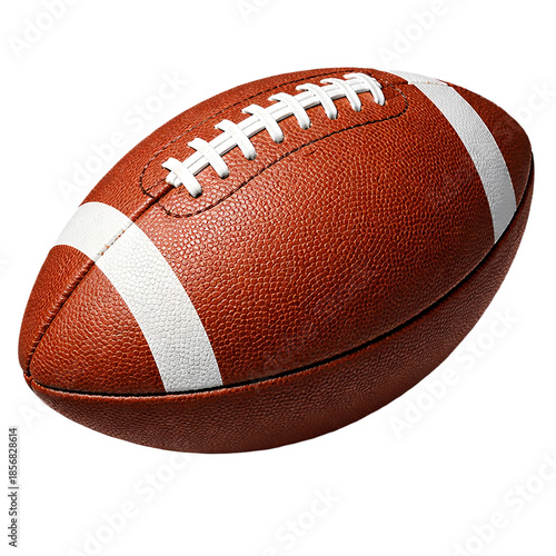 American Football Ball Isolated on Transparent Background Studio Shot