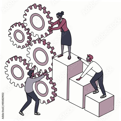 Bilde på lerret A collaborative team effort is showcased as individuals work together to align a