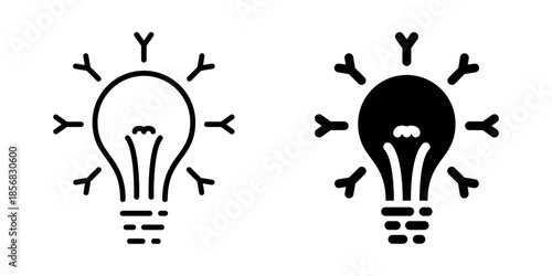 Idea and innovation lightbulb icon. Silhouette and line style.