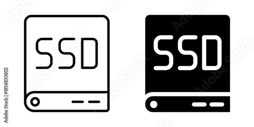 SSD (Solid State Drive) icon for storage. Silhouette and line style.