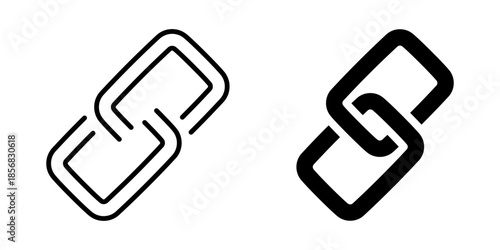 Connection and link icon for networks. Silhouette and line style.