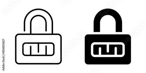Security and encryption lock icon. Silhouette and line style.
