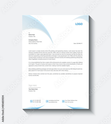 vector business letterhead template design