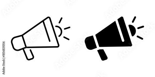 Megaphone icon. Silhouette icon. Linear and silhouette style.