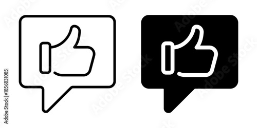 Thumbs down icon. Linear and silhouette style.