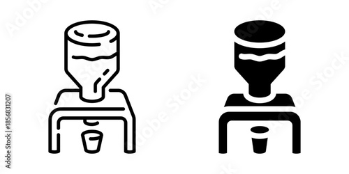 Blender icon with cup. Linear and silhouette style.