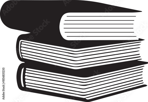 Academic Book Stack Icon: Higher Education, Library Research, and Literature Symbol