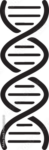 DNA Double Helix Icon: Genetic Research, Biotechnology, a