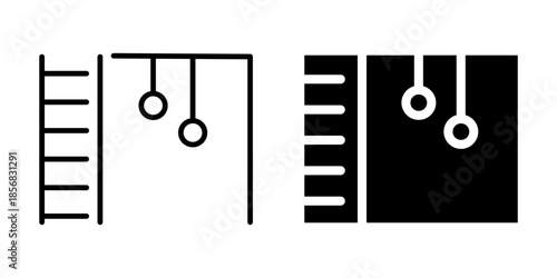 Smart fitness pants icon with tech and measurement. Linear and silhouette style.