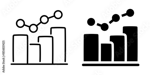 Chart graphic icon. Linear and silhouette style.
