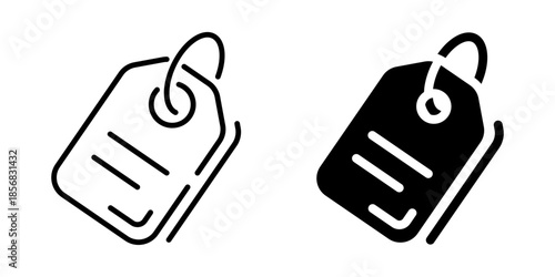 Price tag icon. Linear and silhouette style.