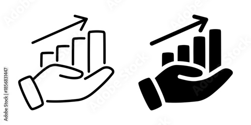 Business growth icon. Linear and silhouette style.