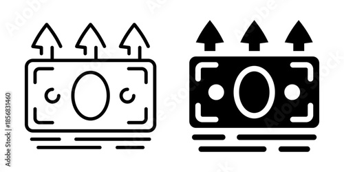 Money growth icon. Linear and silhouette style.