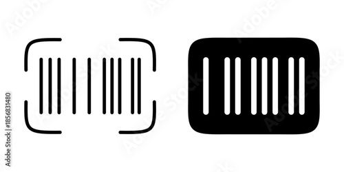 Scanning and pricing icon. Linear and silhouette style.