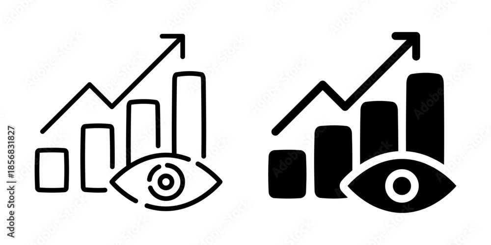 Fotografia Data visualization icon. Linear and silhouette style.