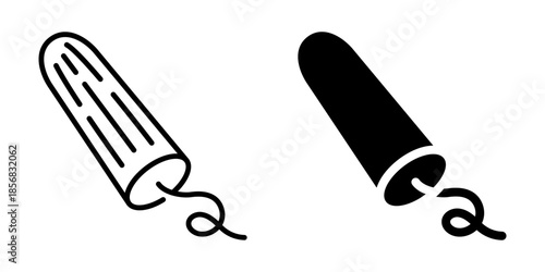 Squeezed cosmetic tube icon. Line and silhouette style.