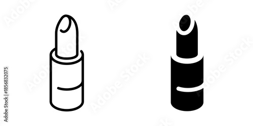 Lipstick icon. Silhouette style. Line and silhouette style.