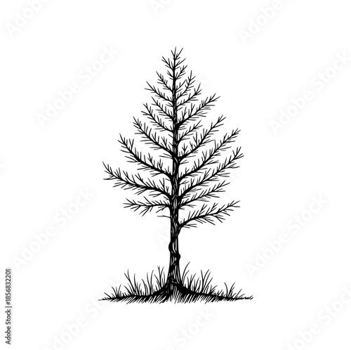 tree silhouette isolated on white