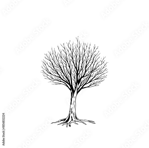 tree silhouette isolated on white
