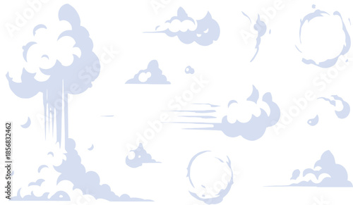 Dynamic Cartoon Smoke and Dust Effect Collection for Game Animation and Motion Graphics